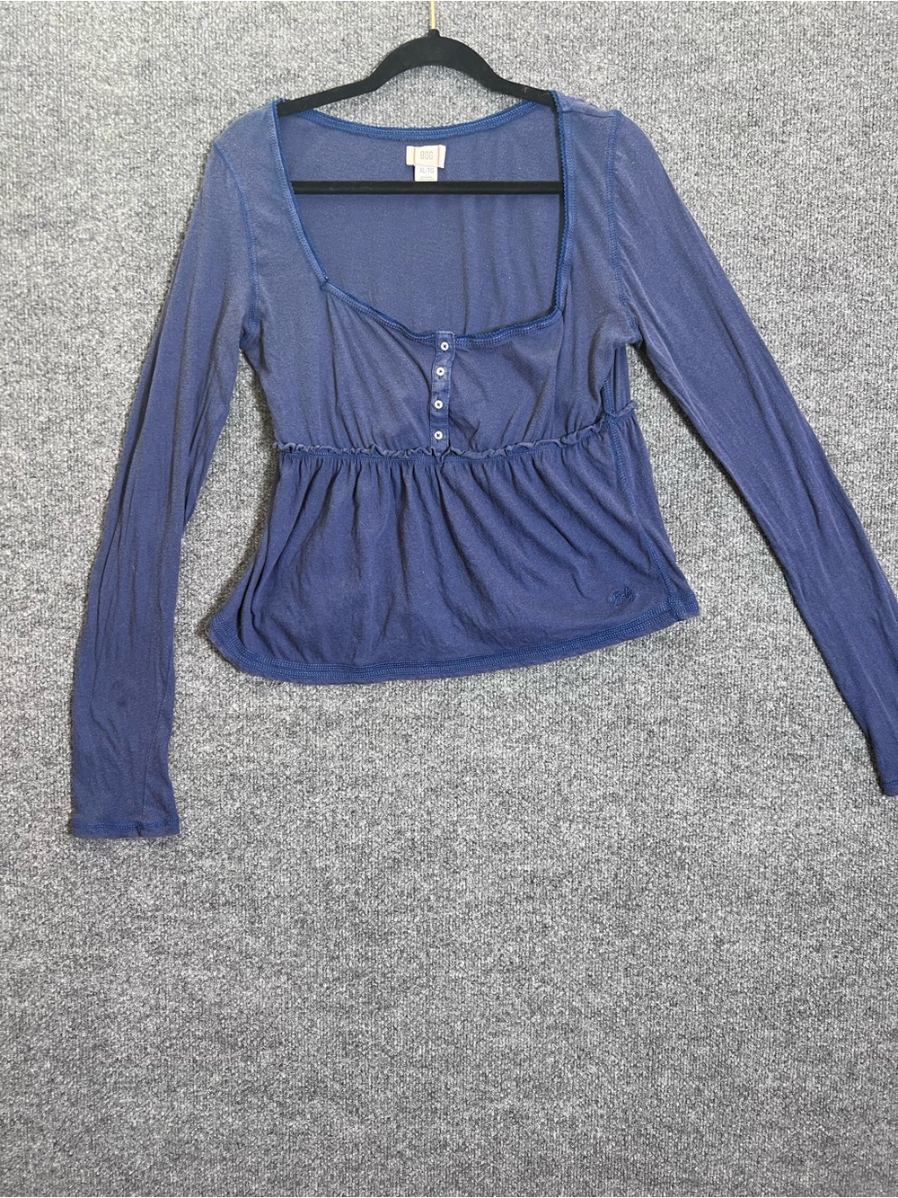 BDG Urban Outfitters Blue Babydoll Top XL Long Sleeve Y2K Boho